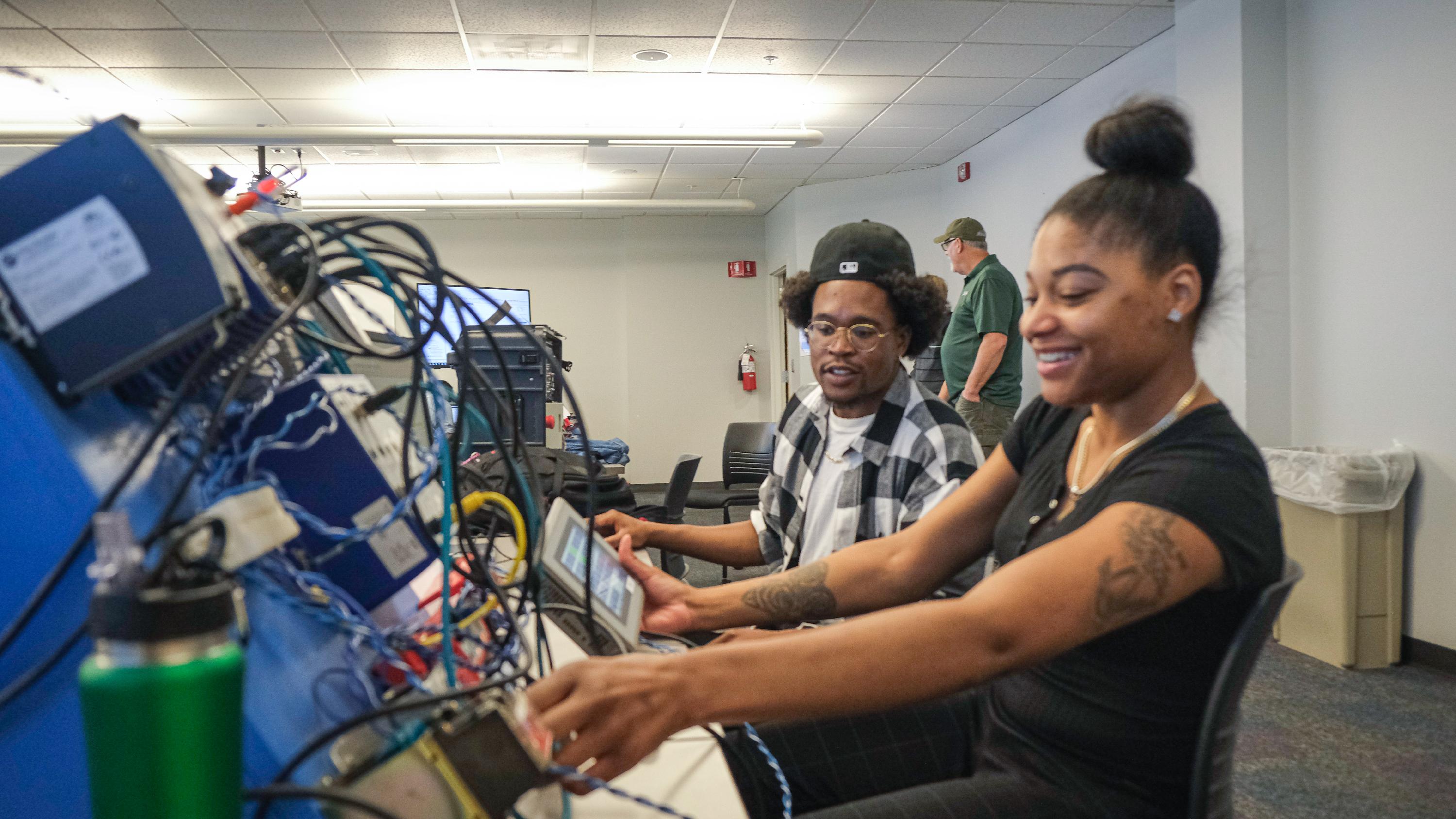 Students working with computers